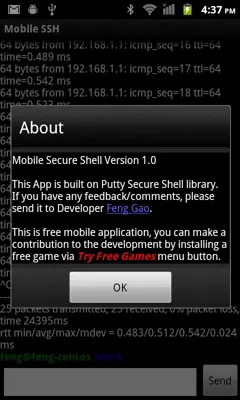 Mobile SSH android App screenshot 0